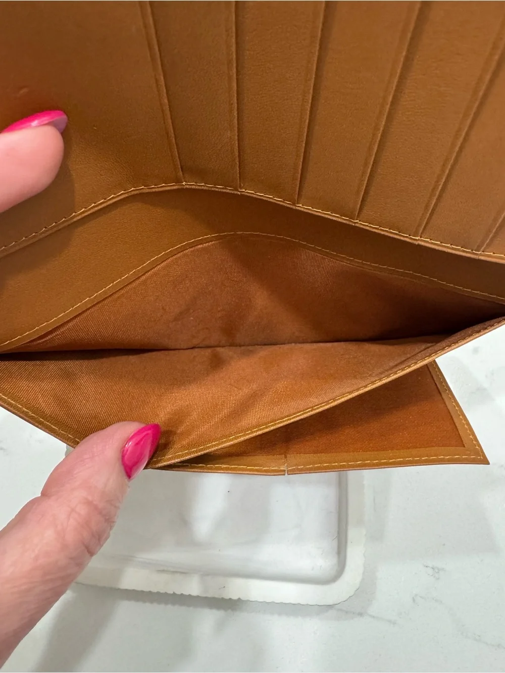 Dior Olive Green Long Card Holder with Brown Trim